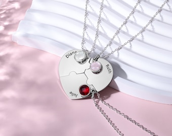 Custom4U Collana Personalizzata Per Donna Uomo Famiglia Puzzle 2/3/4/5