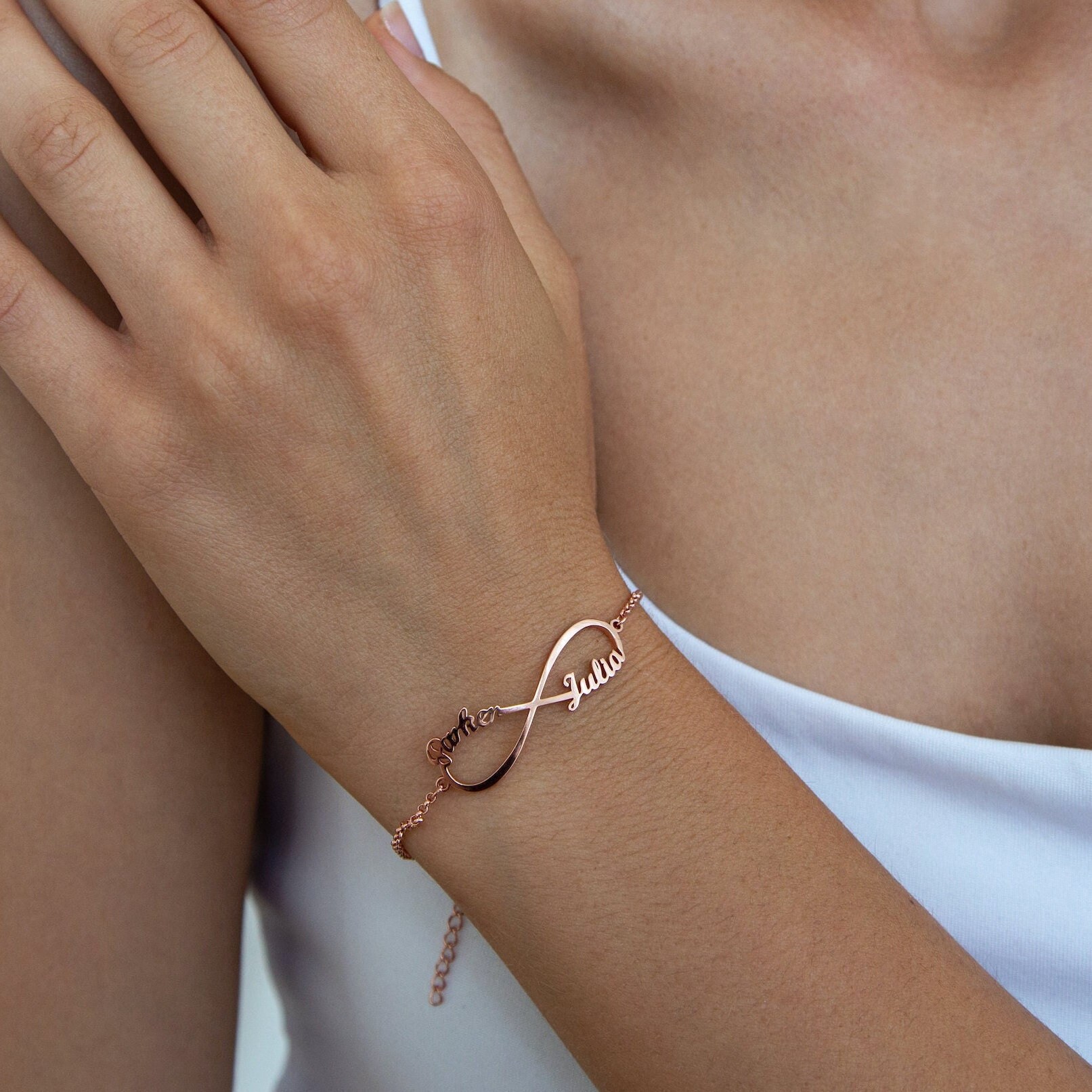 Personalized Couple Bracelet • Infinity Name Bracelet Personalized Couple Bracelet • Infinity Name Bracelet