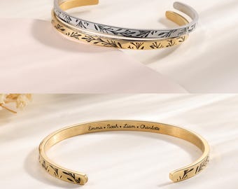 Pulsera grabada personalizada para mujer: brazalete con mensaje oculto, nombre o fecha personalizados, regalo perfecto para esposa, hija, novia o amiga.