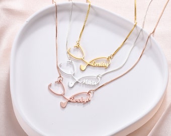 Collana con ciondolo a forma di caduceo in argento sterling, ciondolo con gioiello medico, regalo per medico, regalo per infermiere, bastone di Asclepio, solo ciondolo - Italia