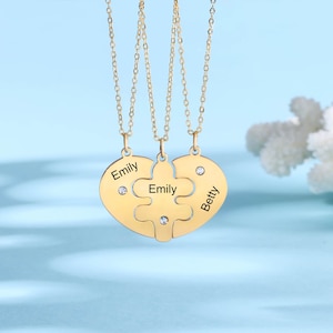 Best Friends Forever Necklace - Matching BFF Necklaces for 3 - Perfect Friendship Gift - Unique Friendship Necklaces for 3 Personalized