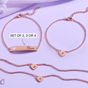Pulsera para madre e hija: Pulseras únicas para mamá y yo - Juego de pulseras para madre e hija a juego de 2 3 4 - Joyería para madre e hija, collar