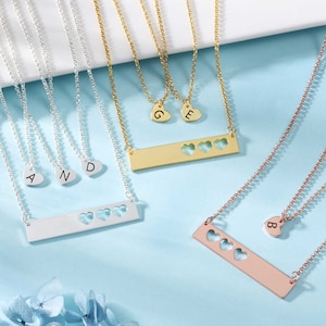Collar de madre e hija - Collar de barra para madre e hija - Plata, Oro - Joyería de madre e hija - Regalo personalizado