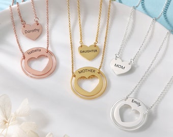 Mother Daughter Necklace Set, Personalized Name Necklaces for Mom and Daughter, Matching Jewelry, Mothers Day Gift