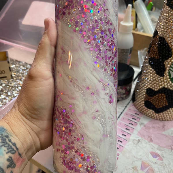 Pink Milky Way Epoxy Tumbler