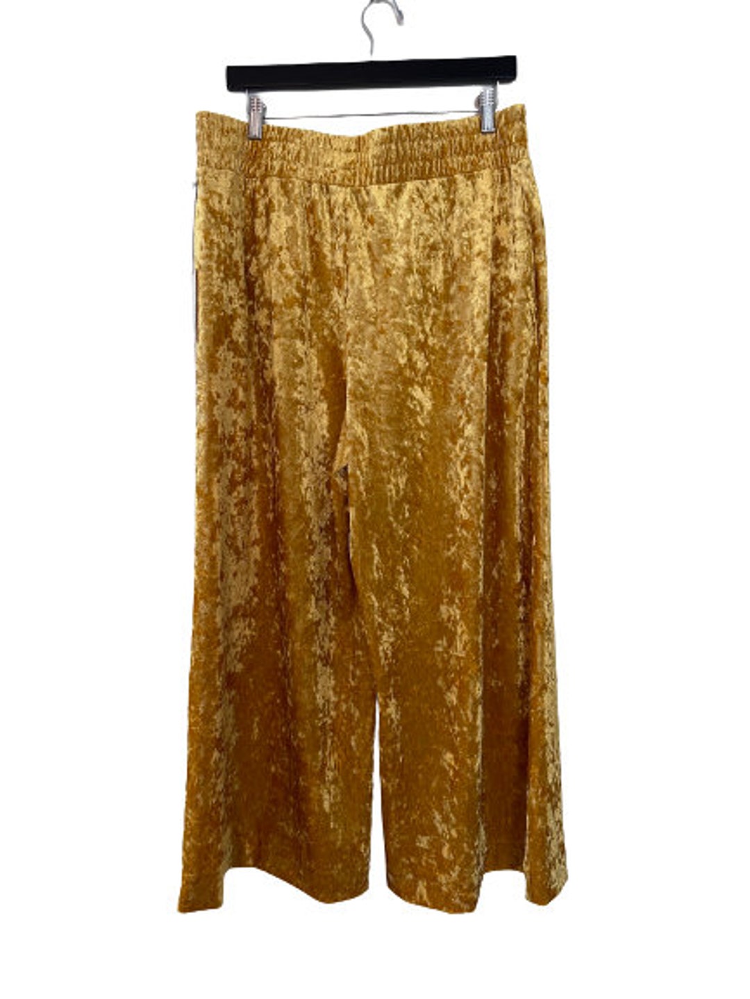 A New Day Crushed Velvet Yellow Palazzo Pants - Etsy