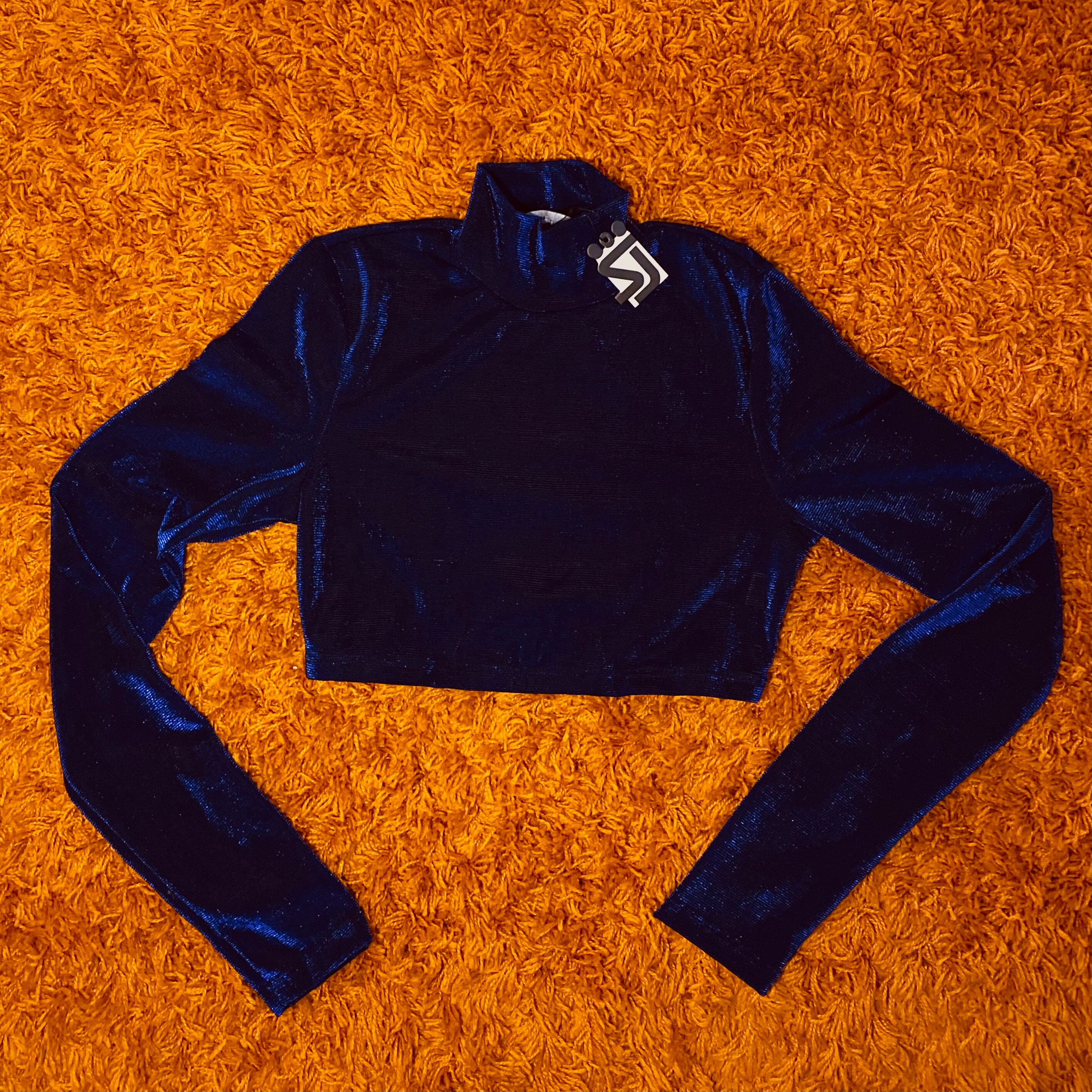 Blue Mock Neck Top - Etsy