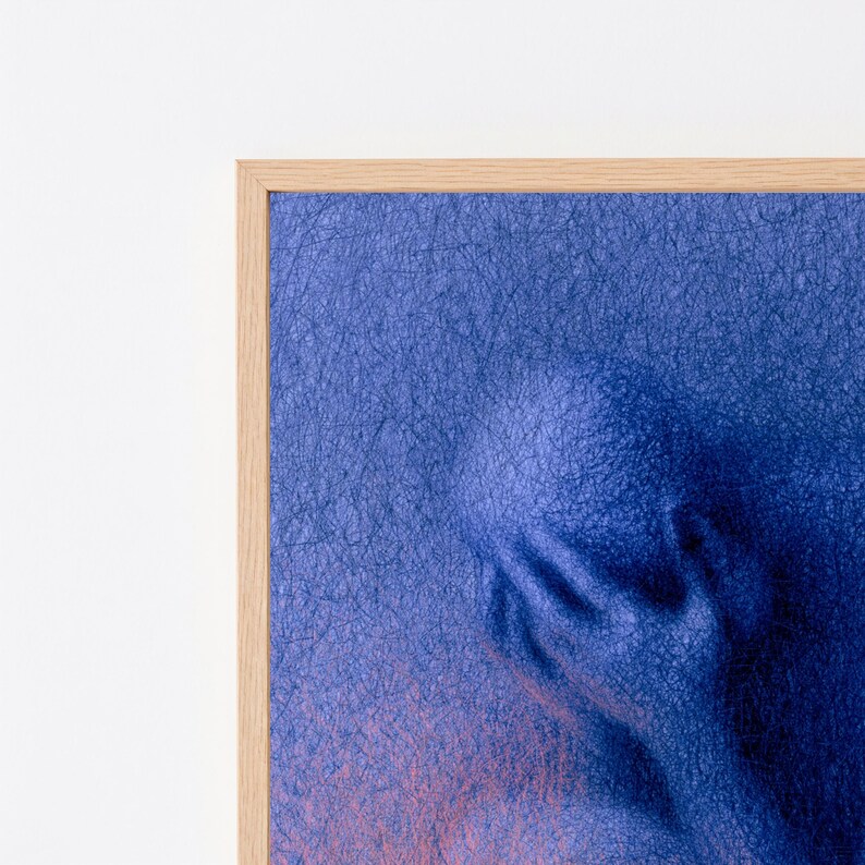 Abstract Watercolor Portrait Print | Blue Pink Gradient Minimalist Wall Art | Modern Home Decor | Digital Download A3 A2 A1 image 2