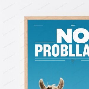 No Probllama Pop Art Print | Funny Llama Travel Adventure Wall Decor image 2