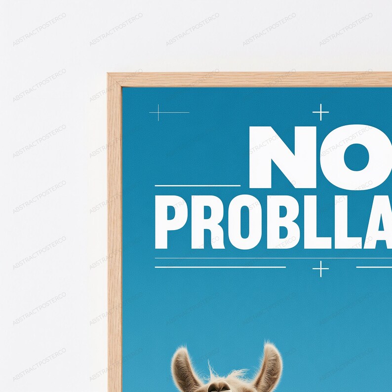 No Probllama Pop Art Print | Funny Llama Travel Adventure Wall Decor image 2
