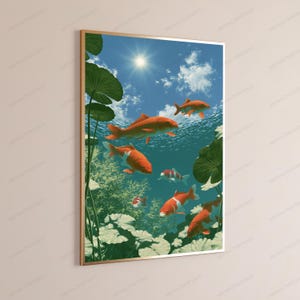 Underwater Ocean Art Print | Colourful Sea Life Wall Art | Aquatic Decor | Digital Download image 3