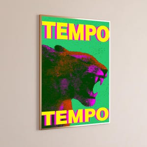 Neon Tempo Bull Pop Art Print | Vibrant Animal Wall Art | Minimalist Home Decor | Digital Download A3 A2 A1 image 3