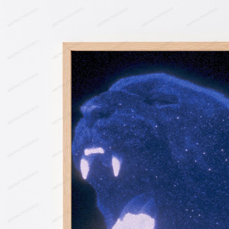 Cosmic Panther Starry Night Wall Art | Glowing Big Cat Portrait | Mystical Wildlife Print | Digital Download A3 A2 A1 image 2