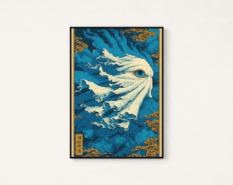 Ittan-Momen Japanese Cloth Spirit Print | Yokai Folklore Wall Art (Digital Download)