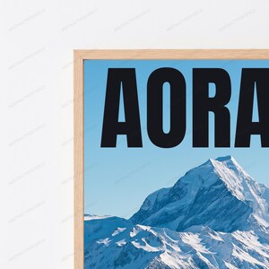 Mount Aoraki Elevation Map Print | New Zealand Alpine Landscape | Minimalist Travel Poster image 2