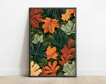 Autumn Leaf Botanical Wall Art | Vibrant Foliage Print | Decorative Nature Decor