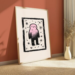 Pink Ghost Minimalist Print | Spooky Whimsical Wall Art (Digital Download) image 5