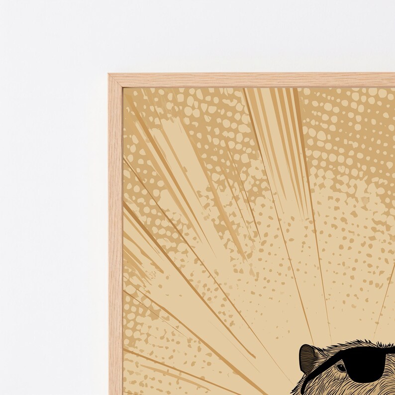 Cool Capybara Sunglasses Print | Funny Animal Wall Art | Minimalist Pop Art Decor | Digital Download A3 A2 A1 image 8