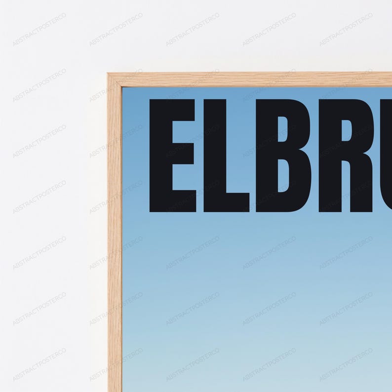 Elbrus Volcano Elevation Print | Minimalist Travel Poster | Mountain Landscape Wall Art image 2