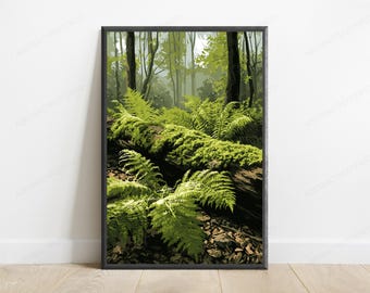 Forest Fern Woodland Wall Art | Nature Landscape Print | Botanical Home Décor