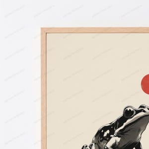 Minimalistisk groda Ukiyo-e-tryck | Japansk träblocksaffisch (digital nedladdning) bild 2