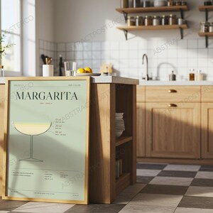 Margarita Cocktail Recipe Print shown in a kitchen