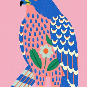 Colorful Falcon Pop Art Print | Minimalist Bird Wall Art | Modern Home Decor | Digital Download A3 A2 A1 image 10