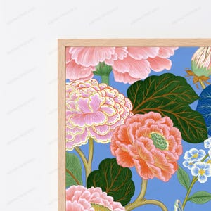 Botanical Flower Garden Art Print | Pink Peony Tulip Floral | Minimalist Wall Decor | Digital Download A3 A2 A1 imagen 2