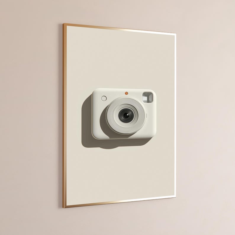 Minimalist Instant Camera Print | Retro Photography Wall Art | Modern Home Decor | Digital Download A3 A2 A1 image 9