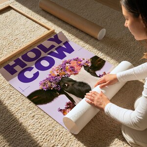 Holy Cow Pop Art Print, close-up of the print