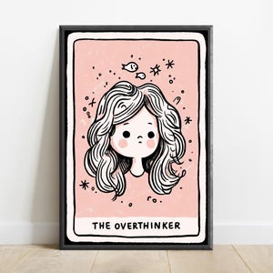 The Overthinker Girl Fish Stars Print | Dreamy Portrait Wall Art | Minimalist Line Drawing | Digital Download A3 A2 A1 image 7