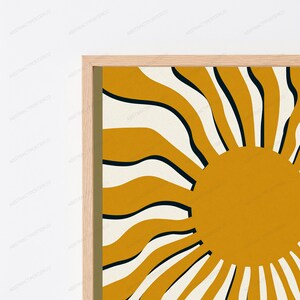 Abstract Sunburst Art Print | Bold Radial Pattern Wall Art | Retro Sun Decor | Digital Download image 2