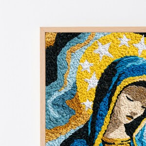 Madonna Blue and Gold Portrait Print | Religious Icon Wall Art | Minimalist Spiritual Decor | Digital Download A3 A2 A1 image 2