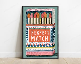 Grafika ścienna „Patchbox” | Ilustracja w stylu retro vintage | Minimalistyczny wystrój domu | Pobieranie cyfrowe A3 A2 A1