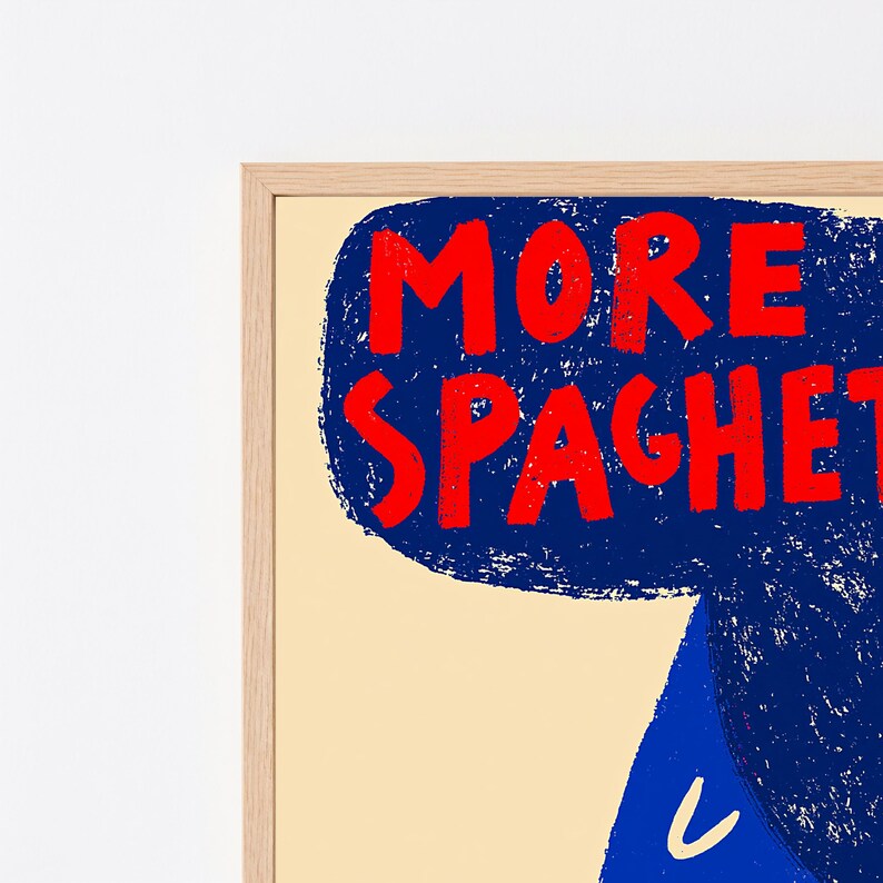 More Spaghetti Less Upset Pop Art Print | Funny Food Quote Wall Art | Minimalist Kitchen Decor | Digital Download A3 A2 A1 image 13