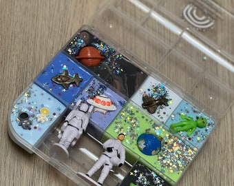 Space, Mermaid, construction, Dino, lemonade and ice cream themed Slime kit - Busy Kits - Made to order
