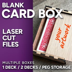 Pudełko na karty - Puste pudełka na karty do gry - Plik do pobrania w formacie SVG - Grawerowanie laserowe - Glowforge - xTools - Szablon - Plany