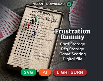 Frustration Rummy Card Box - Digital Download File - Laser Engraving &  Cut Out File - Glowforge - SVG AI EPS and Lightburn files.