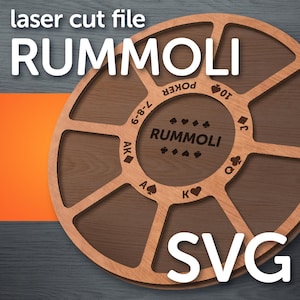 Rummoli Board - Plans - Digital Download File - SVG  - Laser Cut & Engrave Template Pattern - Family Game Night