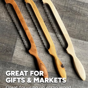May include: Three wooden hand saws with a black saw blade. The saws are made of different types of wood, including cherry, maple, and walnut.  GREAT FOR GIFTS & MARKETS. Great for using up scrap wood. Make left & right-hand versions.
