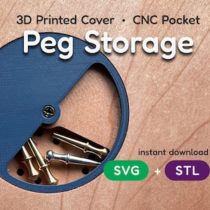 Peg Storage  - Digital Download File - 3D STL file & SVG to create your own peg storage - Perfect for Crib and other board games.