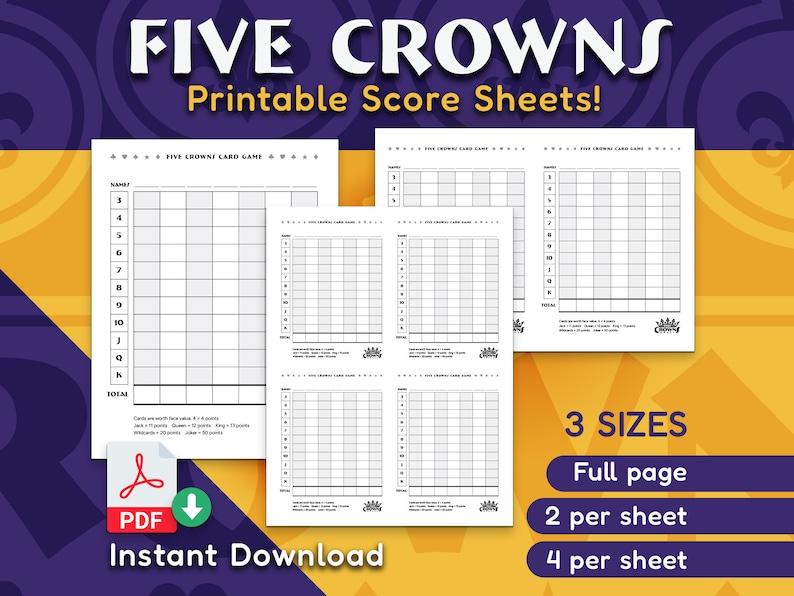 Five Crowns Score Sheet Printable - Il 794xN.5882858761 Hwmb 