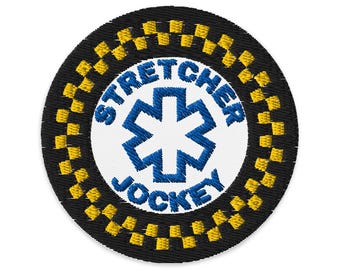 Iron-On Stretcher Jockey Taxi Style Embroidered patch
