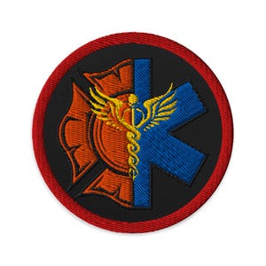 Iron-On FIRE EMS Embroidered patch