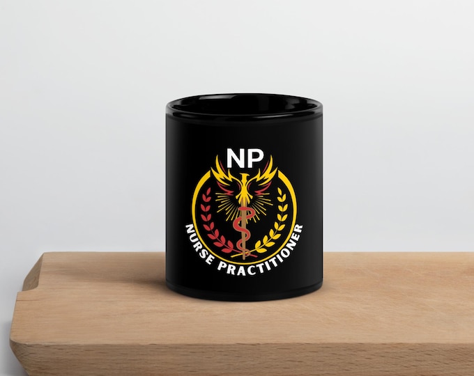 Nurse Practitioner Black Glossy Mug