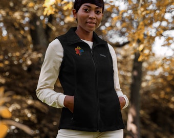 Embroidered Nurse Medic Cross, Women’s Columbia fleece vest