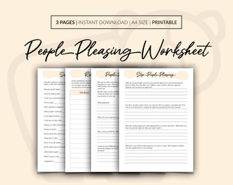 People Pleasing Worksheet, People Pleasing Workbook, Setting Healthy Boundaries, Stop People Pleasing, Boundaries Worksheet Printable PDF