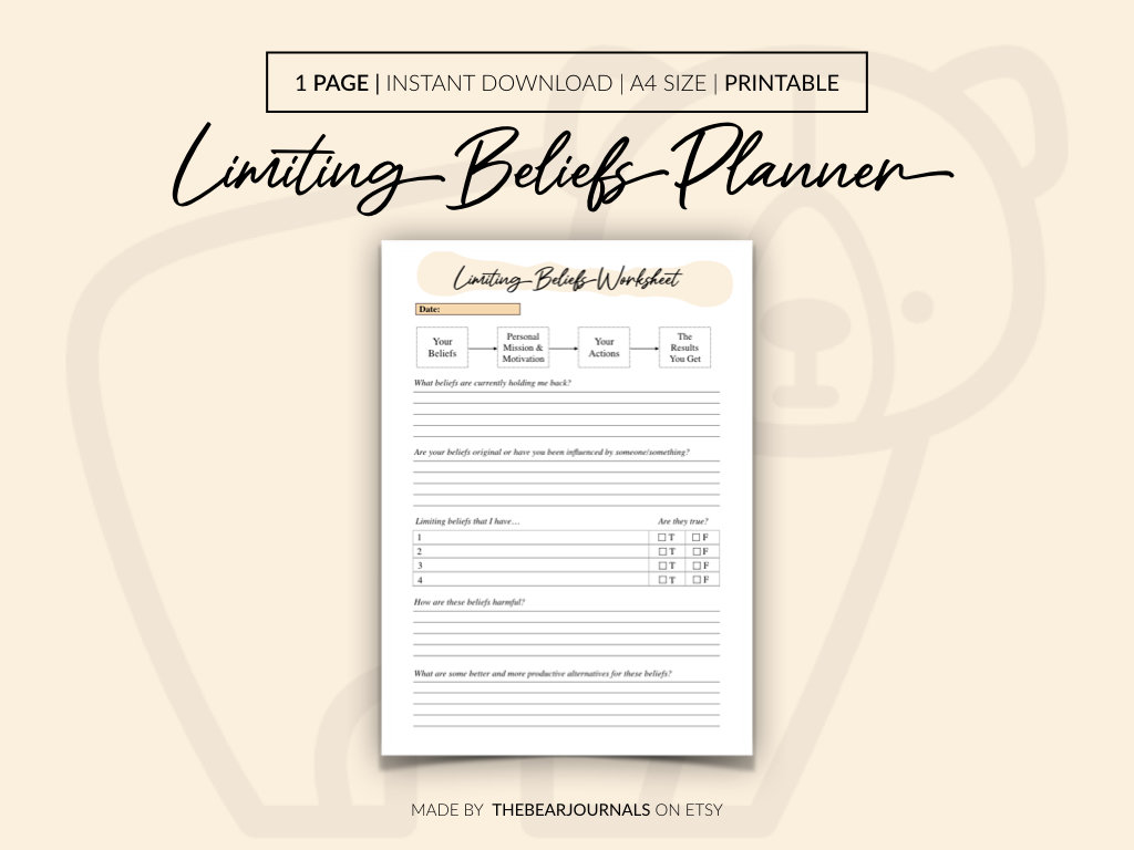 limiting-beliefs-worksheet-from-fixed-to-growth-mindset-etsy-denmark