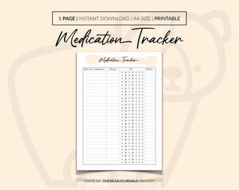 Medication Tracker Printable | A4 Medical Planner (Digital Download)