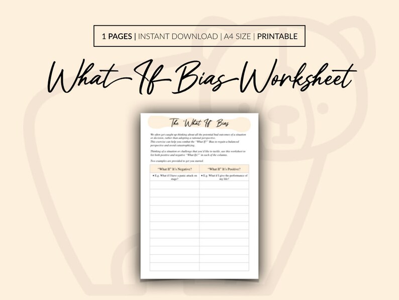 Bias Worksheet.pdf The What If Bias Worksheet, Negative Thoughts Challenging Worksheet ...